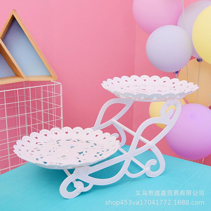 Creative Fruit Dish Afternoon Tea Dim Sum Dessert Table Decoration European Display Shelf Three Layer Cake Rack