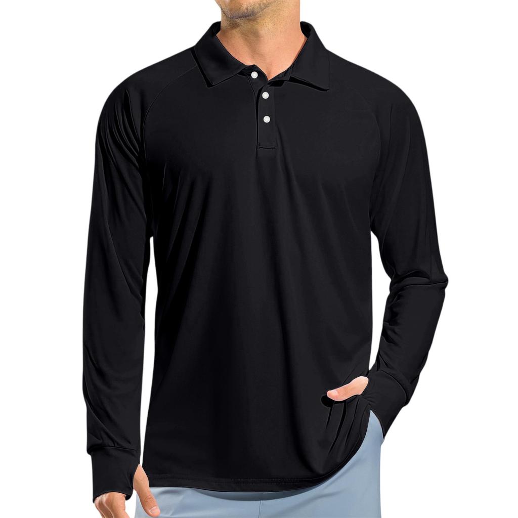 Men's Raglan Long Sleeve Golf Shirt UPF 50+ Lightweight Shirt
