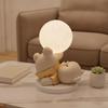 Bear Night Light Tabletop Ornament with Lamp Matte for Nursery, Desk