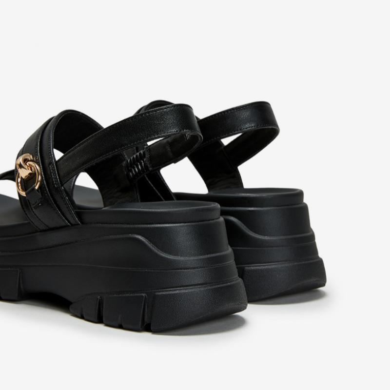 Portfolio Portfolio By ESquire Women S Simple Decorative Two Band Platform SandalS Black