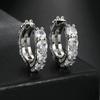 Punk Rock Zircon Cross Small Hoop Earrings New Trendy Tiny Circle Cartilage Ear Buckle Piercing Zircon for Women Men