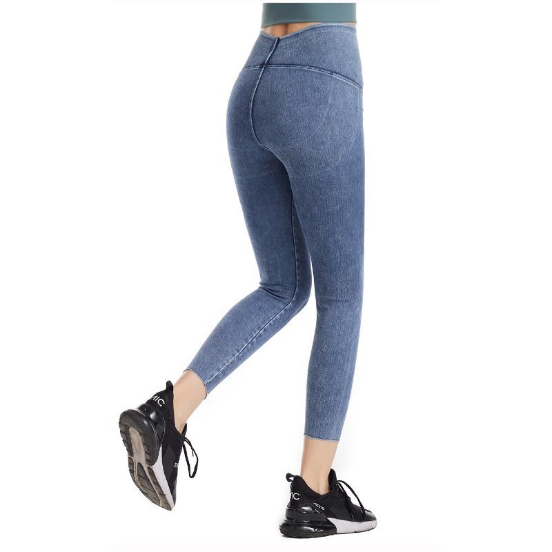 High Waisted Elastic Denim Yoga Pants for Women Autumn Winter