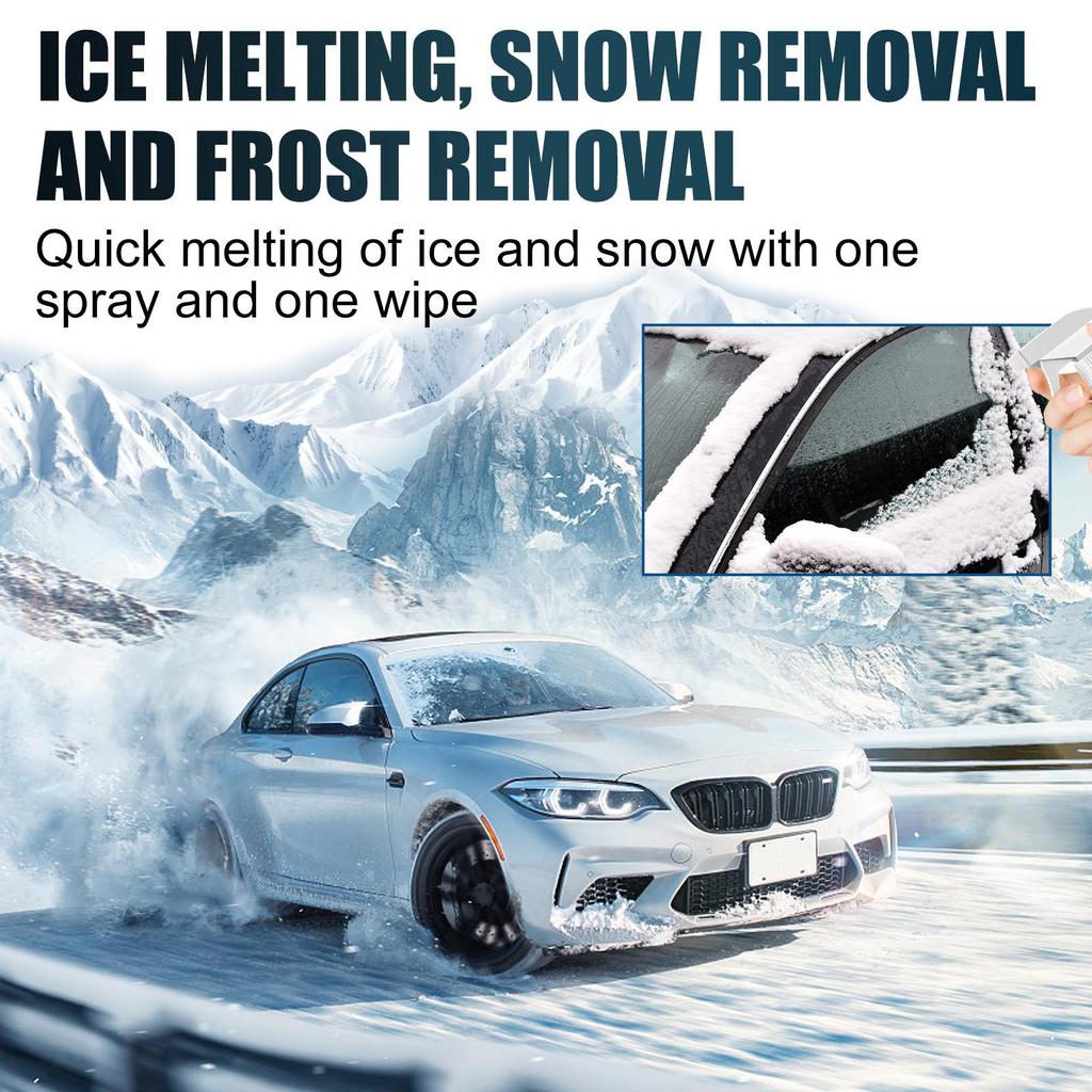 RAYHONG De-icing Agent for Car Windshield and Rearview Mirror, Quick Frost and Mist Removal, Melt Snow and Ice Agent 100ml