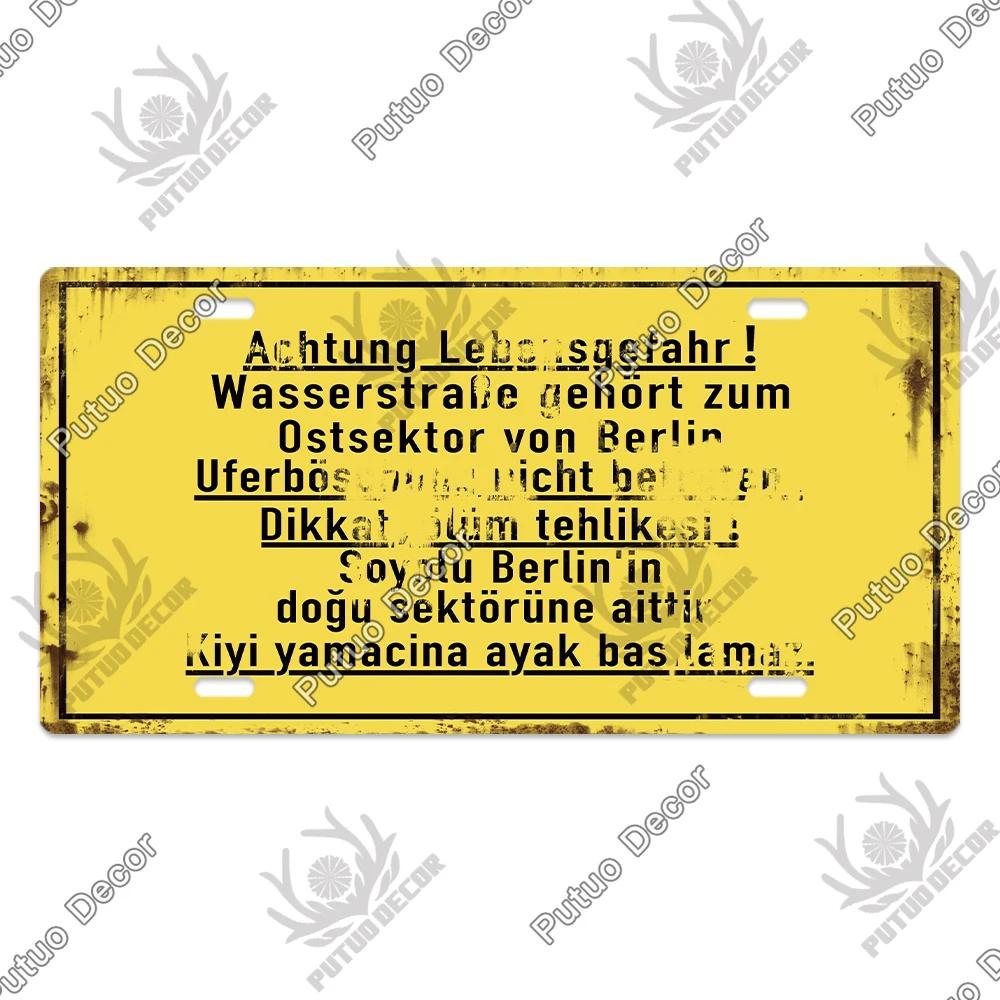 Putuo Decor Deutsche Kriegsgeschichte Vintage Metallschild mit Nummernschild-ähnlichem Design - Ideal für Garagen- und Heimwanddekoration
