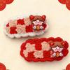 Red Cute Auspicious Children's Woolen Kate Cat BB Hair Clips - Girly Student Hairpins Accessories for New Year
