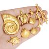 5pcs Gold Color Marine Organism Octopus Sea Fish Conch Starfish Charm Stainless Steel Pendants For Jewelry Making Animal Pendant