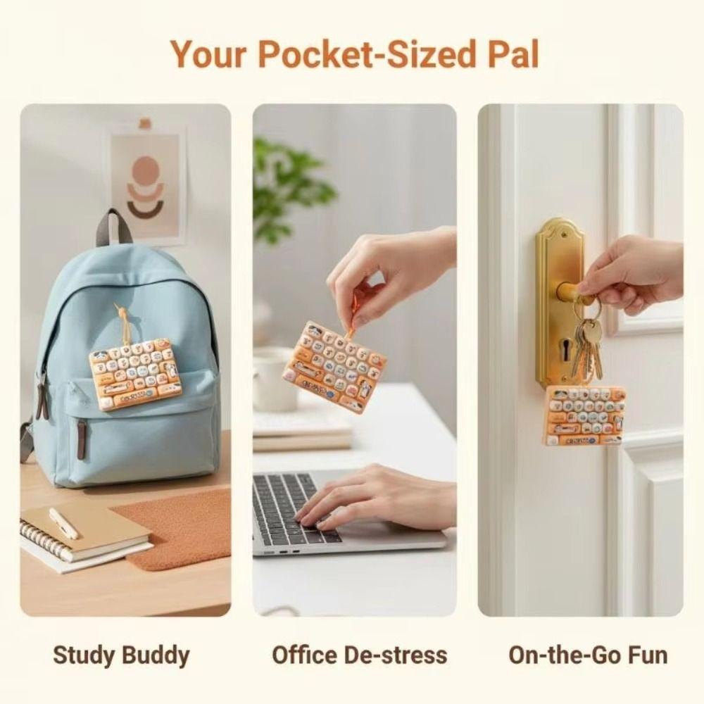 Schattig Ontwerp Decompressie Knop Speelgoed 26 Toetsen Toetsenbord Sleutelhanger Accessoires Cadeau