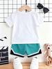 Summer Boys Cartoon Print Short Sleeve Shorts Set, Breathable Two-Piece Outfit For Home & Outdoor Wear