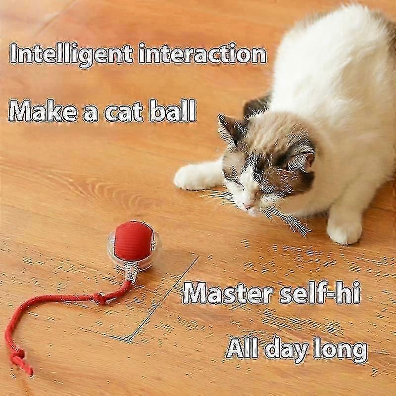 Cat Interactive Ball Toys Automatic Rolling Ball Faux Tail Rechargeable Smart Pet Electric Toy Dog Cat Training Imitate Mouse