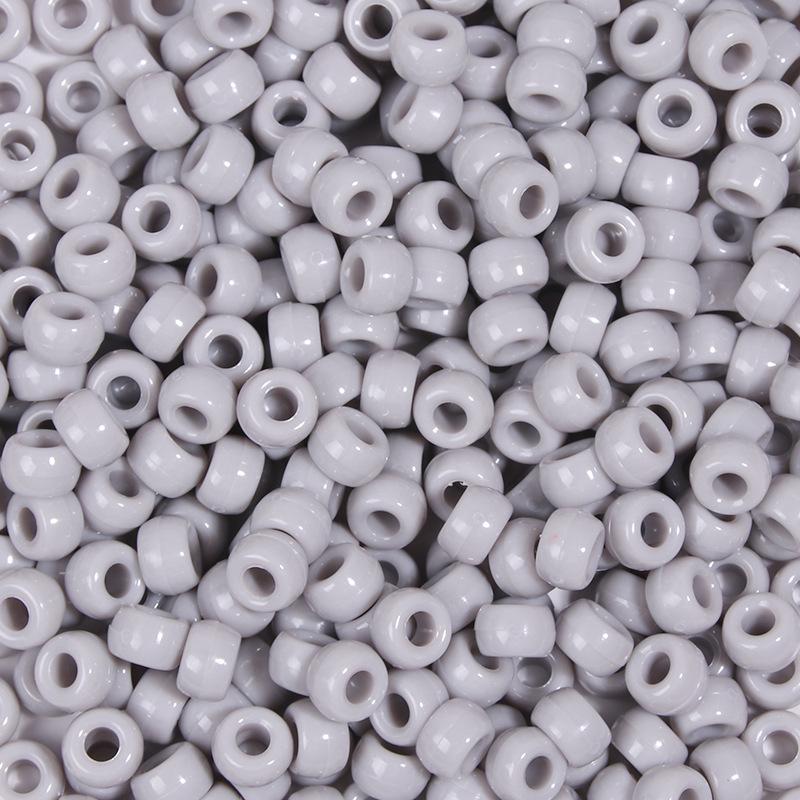 

100 шт. прозорих матових бус з великими отворами - пластикові намиста для поні з кольоровим цибульним порошком для дредів і перук 100 pcs/pack