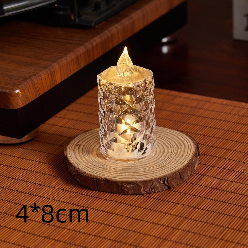 Flameless LED Light Candle Electronic Atmosphere light Mini Crystal Candle  Home Decoration