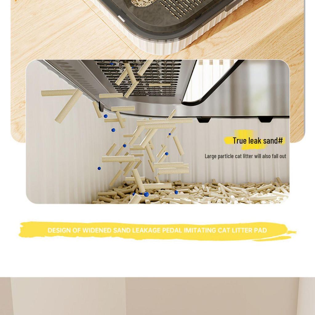 Extra Large Anti-Splash Cat Litter Box: Semi-Enclosed Tray for Large Cats and Kittens