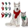 Christmas Dog Scarf Red Green Scarf Pet New Year Autumn Winter Scarf Christmas