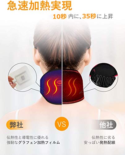 GRAPHENE TIMES Nackenstütze, USB-betrieben, 3-stufige Temperatureinstellung, 1-Stunden-Automatikabschaltung, Waschbarer Bezug, Unisex, Leicht, Geruchlos, Korsett, Wärmflasche,