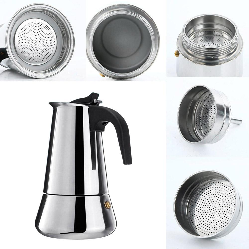 Stainless Steel Moka Coffee Maker Rust-free Moka Espresso Maker for Home Camping