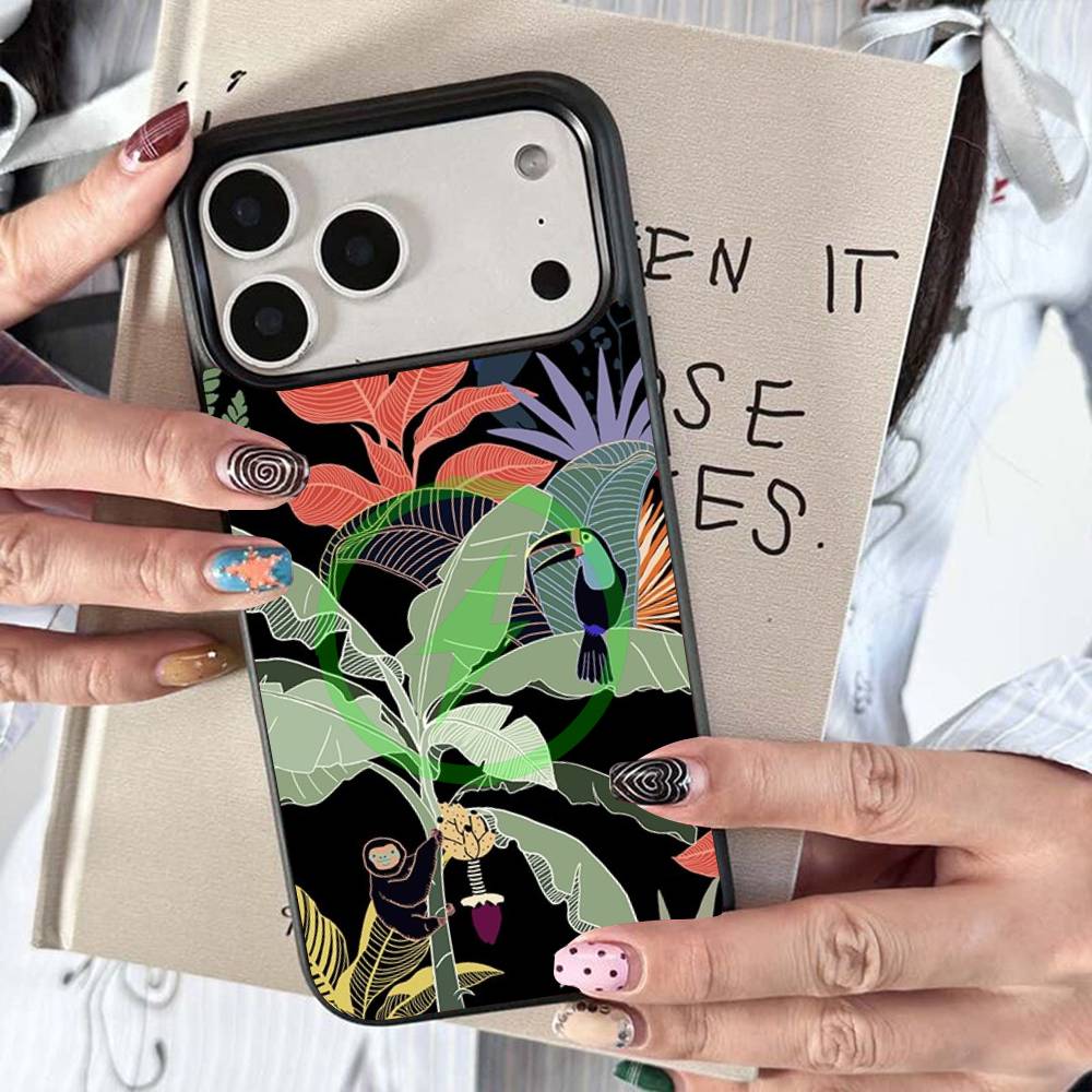 Tropical Jungle Print Leopard Sloth For Magsafe For iPhone Phone Case 17 Air 16 15 14 Plus 13 12 Mini 11 Pro Max Magnetic Cover