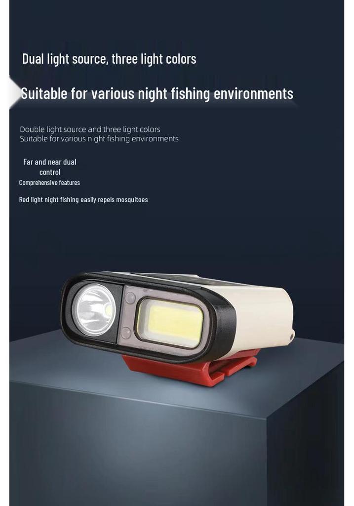 Multifunctional Induction Headlamp: Strong Long-Throw Clip-On Light for Night Fishing, Outdoor Adventures, and Cycling.