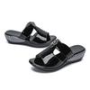Fashion GKTINOO Women Slipper's 2024 Ladies Summer Slippers Shoes Women Wedges Genuine Leather Fashion Summer Shoes For Mom Flip Flops