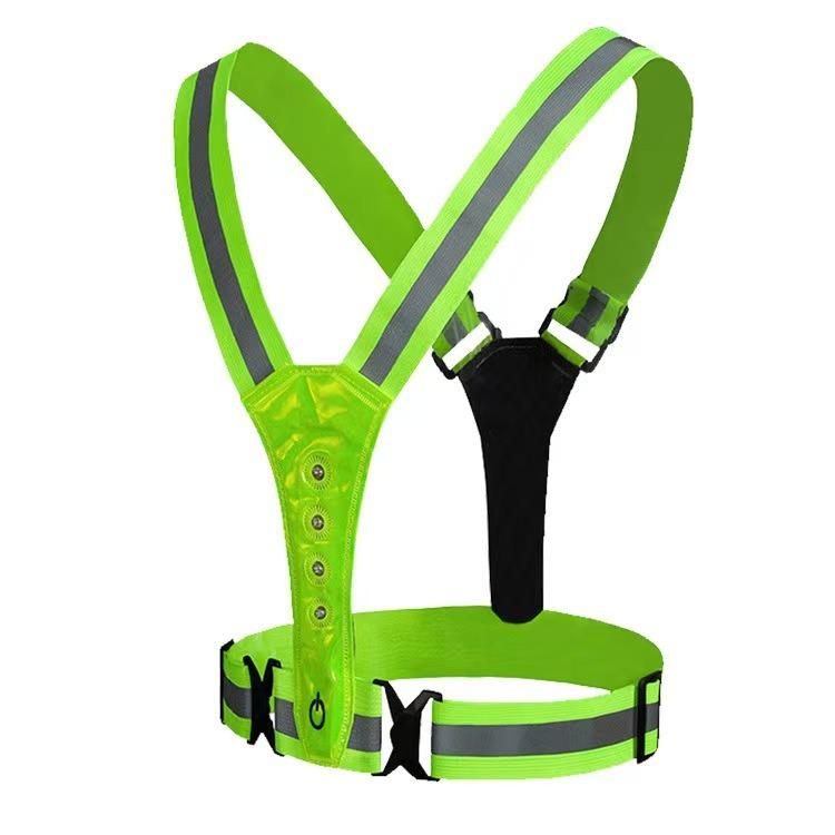 LED Adjustable Reflective Vest Running Equipment, 8-light High Visibility Reflective Running Equipment, Rechargeable