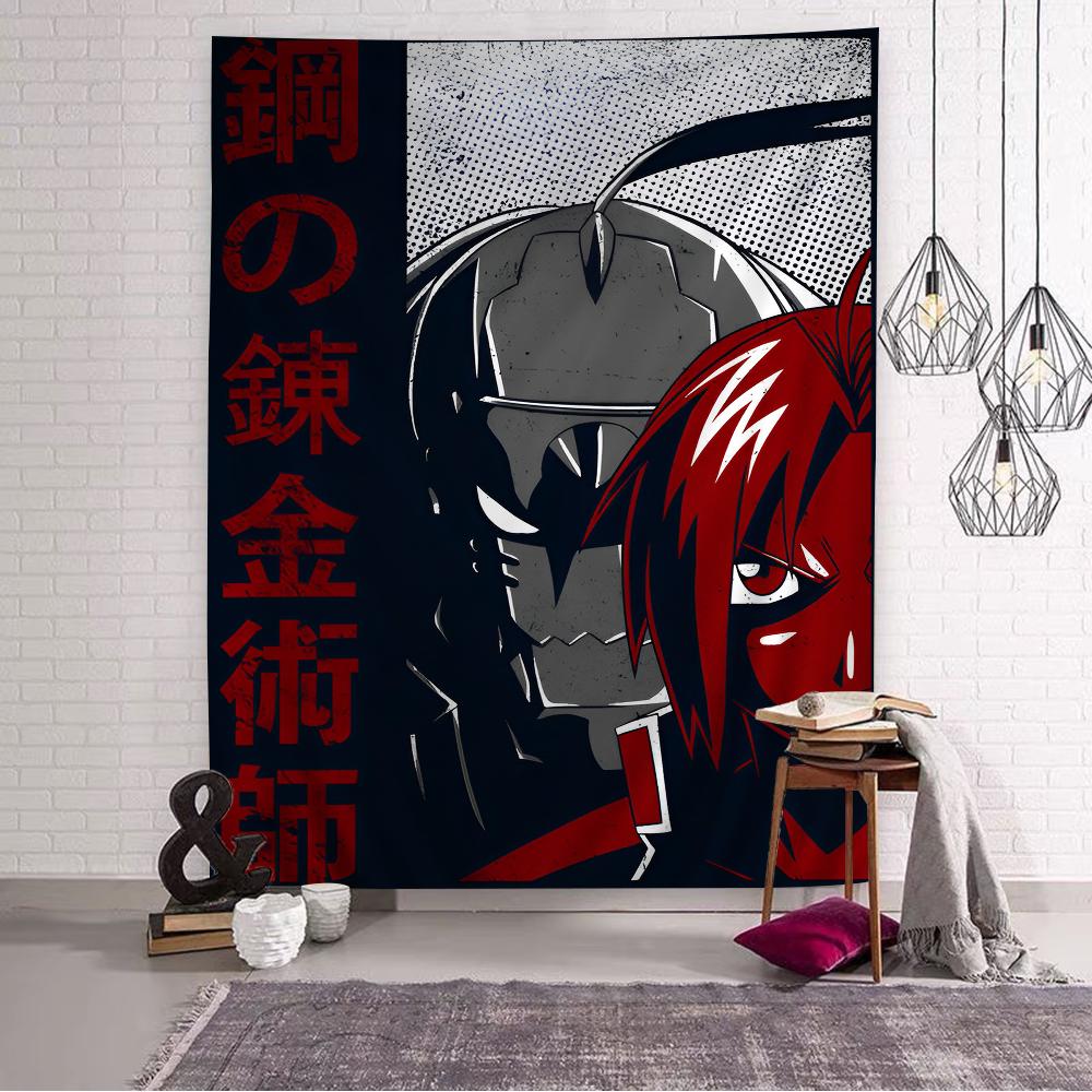 Anime Fullmetal Alchemist Chart Wandteppich Böhmische Wandteppiche Mandala Wandkunst Dekor