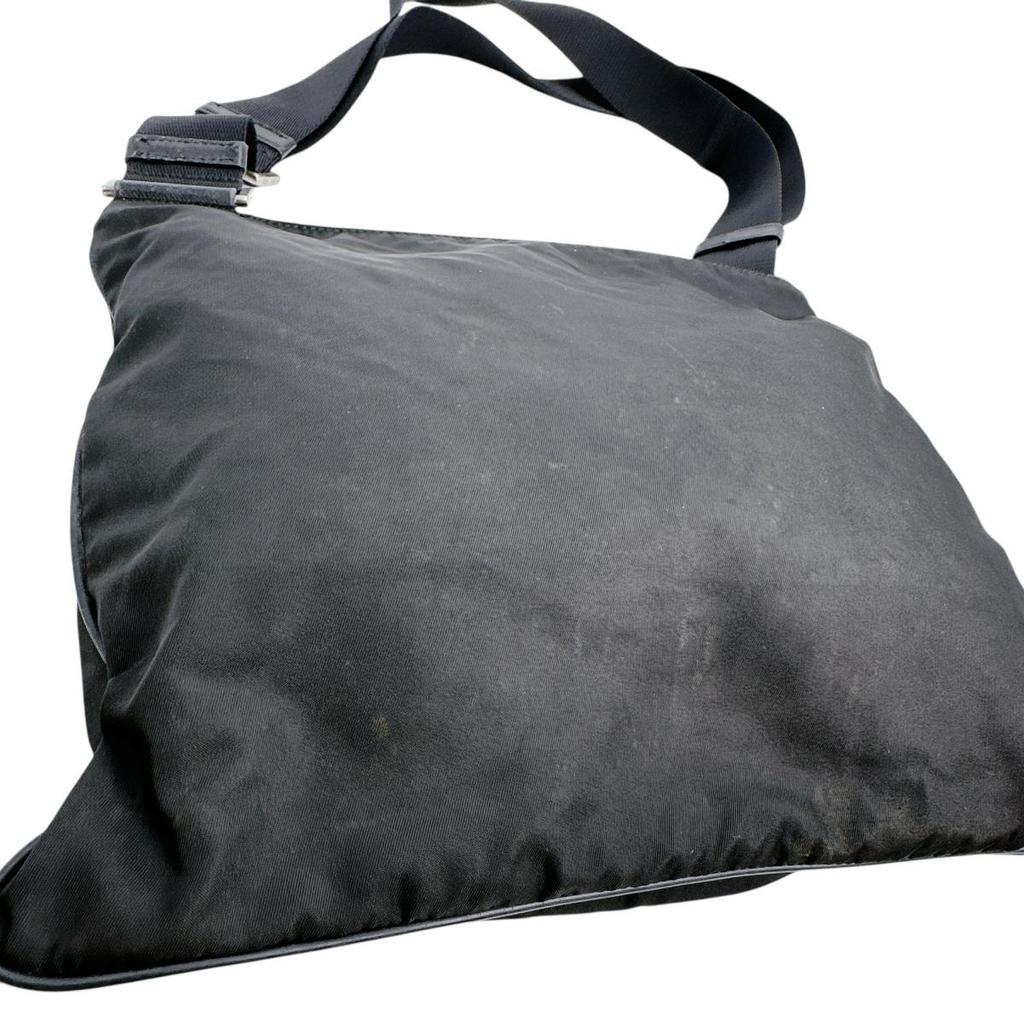 PRADA lightweight Diagonally hung Shoulder Bag Nylon black Women Used