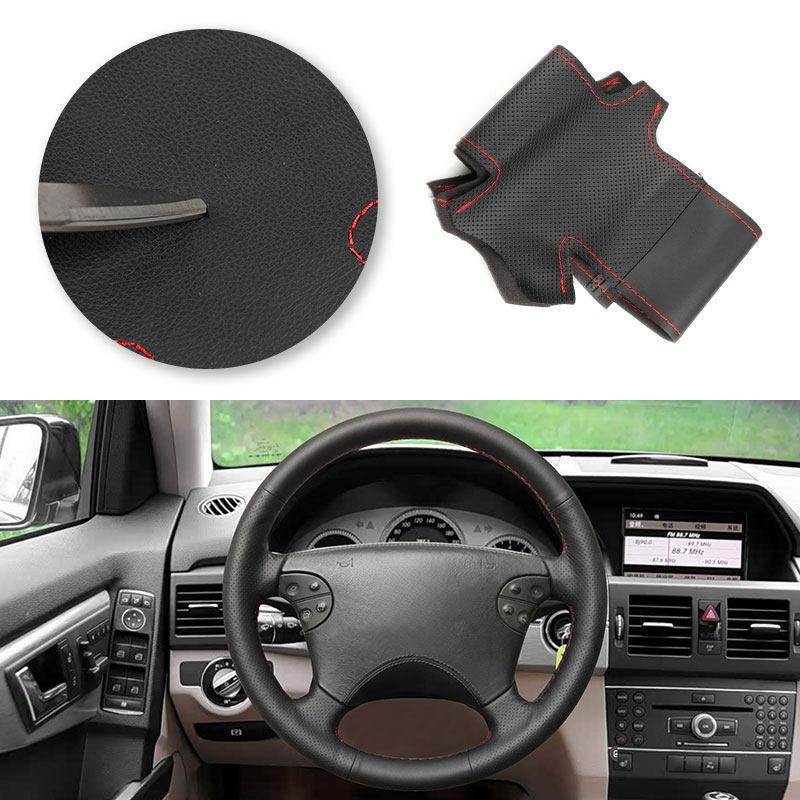 Car For Mercedes Benz E-Class W210 CLK-Class W208 C208 G-Class W463 1999-2003 Microfiber Leather Steering Wheel Cover Trim