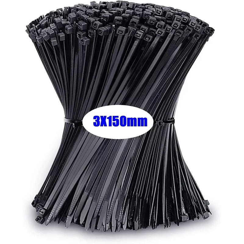 

Self Tightening Plastic Necklace Belts Black 200Pcs Plastic Clamping Collar Rilsan Cable Ties Clamp Greenhouse Plastic Clamps
