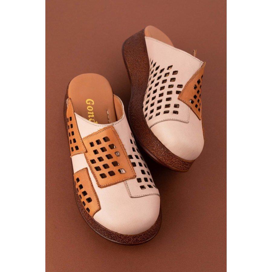 Women's Genuine Leather Wedge Heel Casual Summer Slippers Clogs
