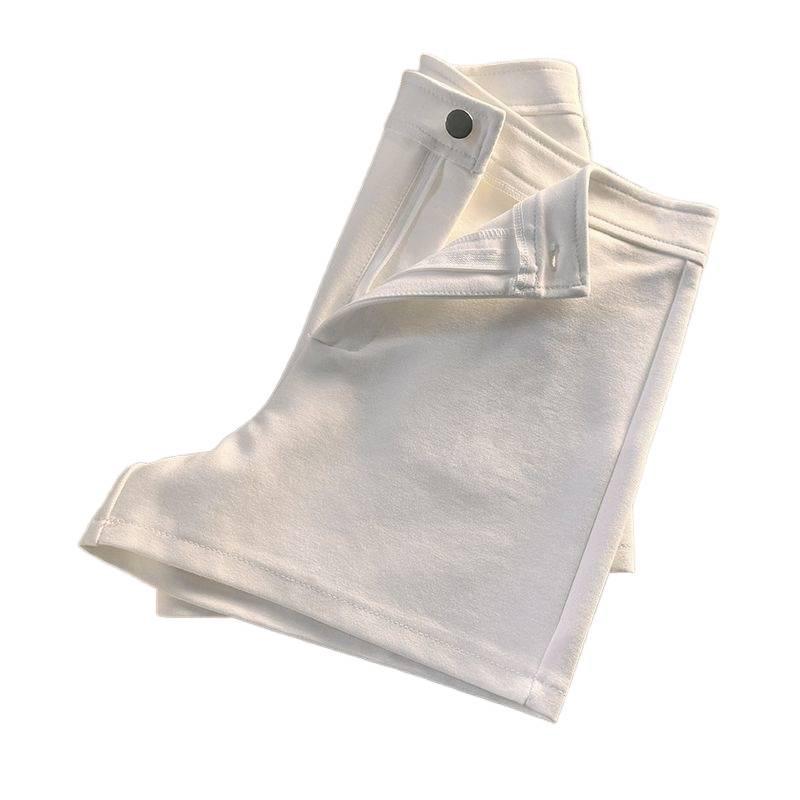 Black High-Waist Elastic A-Line Shorts for Women - Slim Fit, Pure Cotton, Hot Pants