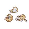 6Pcs/Lot Cute Striped Cats Embroidered Patch Cartoon Animals Applique Fabric Clothing Iron On Patch
