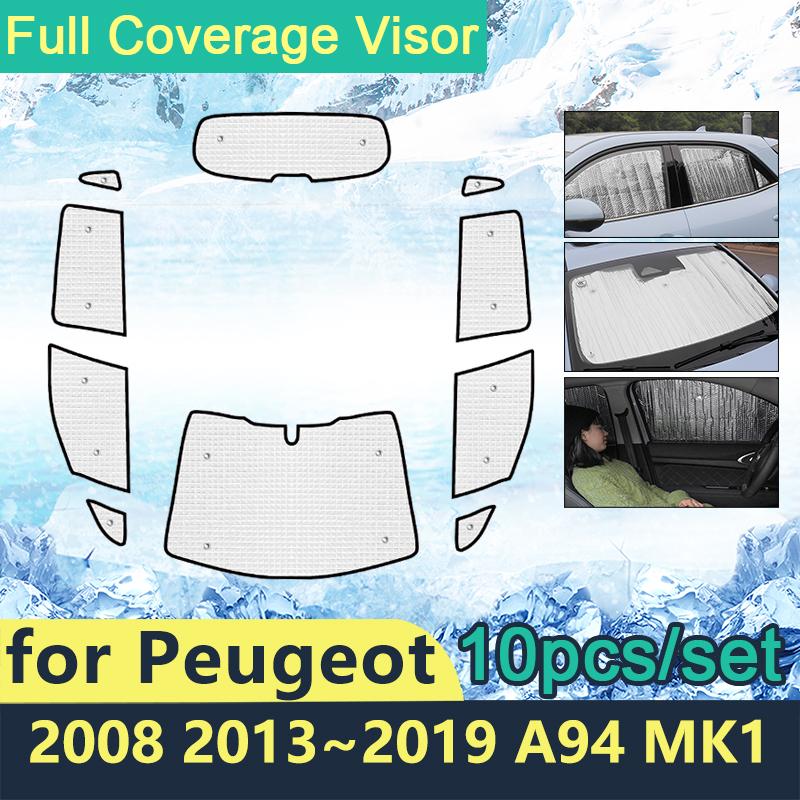 

Полное покрытие солнцезащитные козырьки для Peugeot 2008 2013 ~ A94 Mk1 автомобильные солнцезащитные лобовые стекла боковые козырьки аксессуары 2015