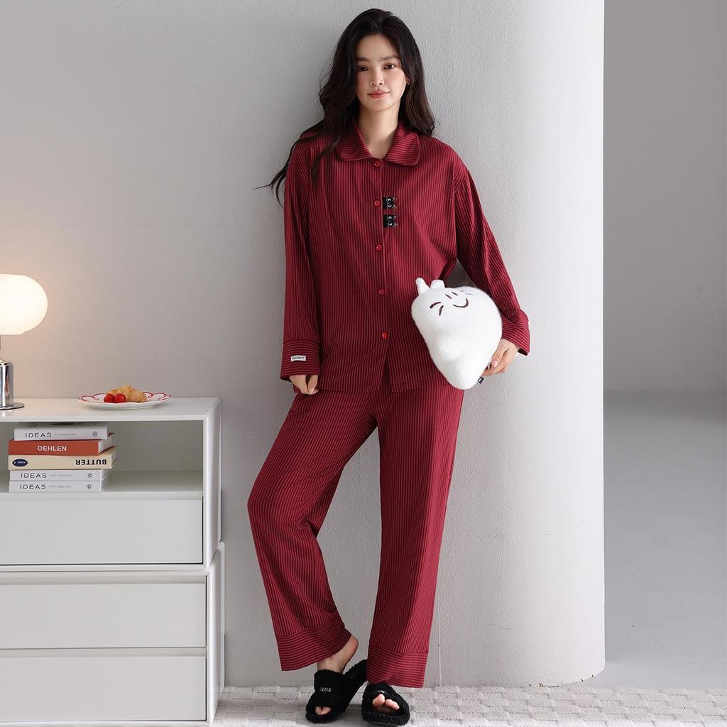 Modal Women's Long Sleeve Cardigan and Pants Pajama Set - Autumn Casual Style
