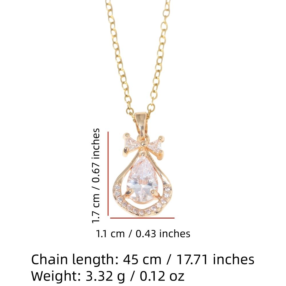 Teardrop Pendant Necklace for Women Fashion Golden Stainless Steel Clavicle Chain Wedding Party Daily Wear Jewelry Accessories