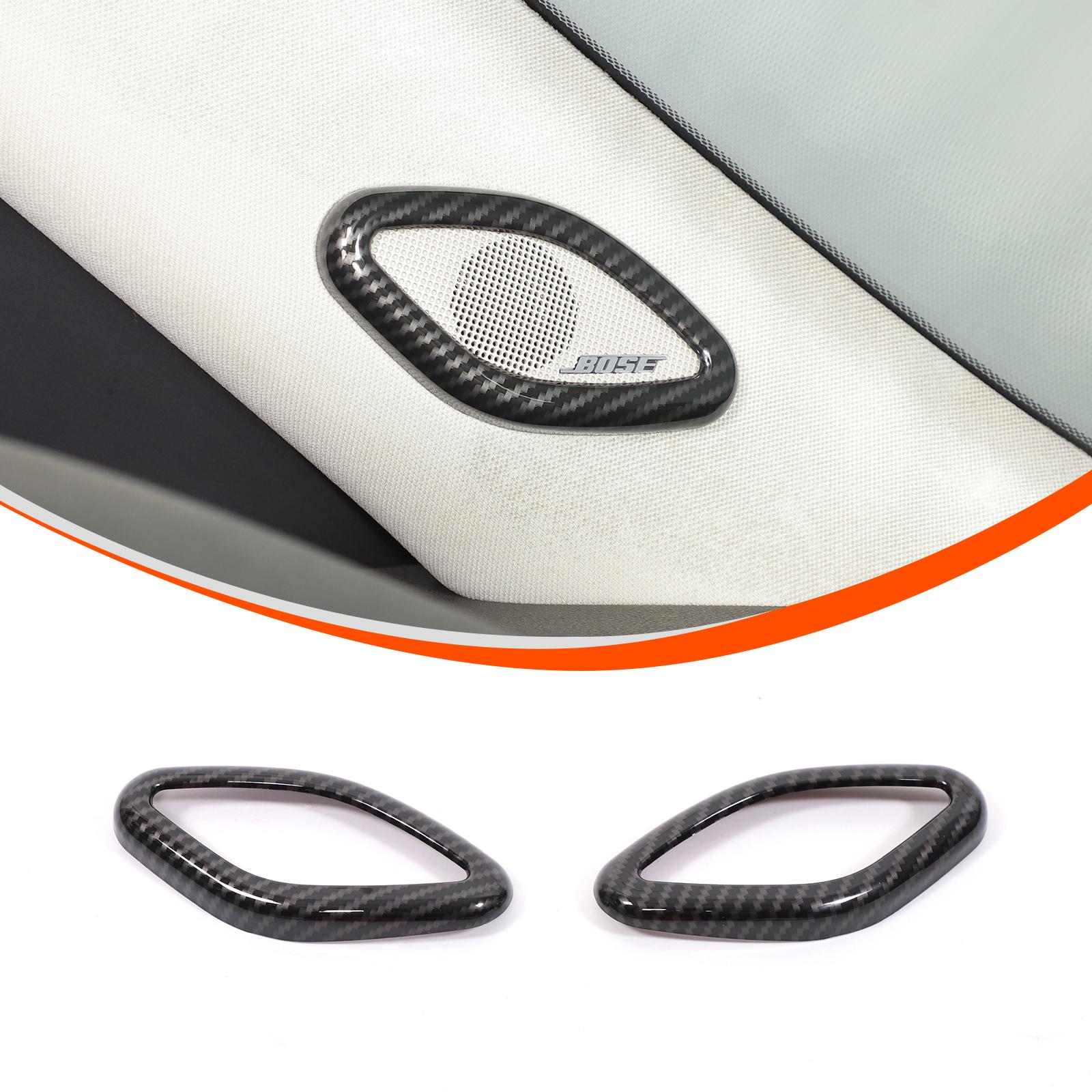 For Cadillac Escalade 2007-2014 ABS Carbon Fiber Car Steering Wheel Window Glass Lifting Button Frame Sticker Accessories 3