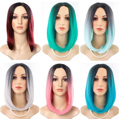 Pelucas de pelo liso Bob Peluca de pelo sintético Peluca de pelo corto para fiesta
