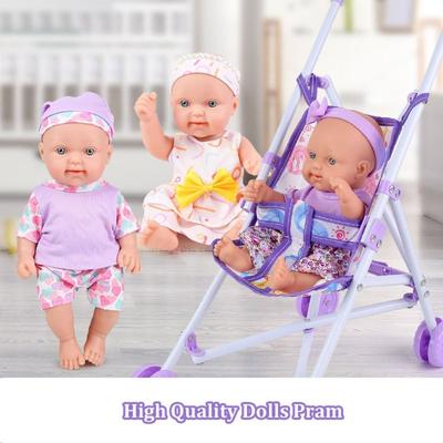 Doll Stroller Dolls Pram Baby Stroller Doll Accessories Doll Handcart Interactive Realistic Play Toys for Boys Girls Babies