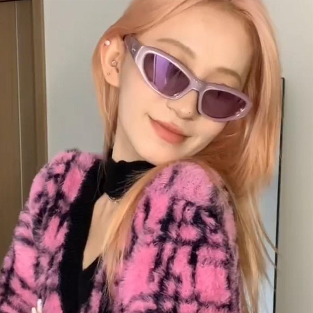 Star  Style Women Cat Eye Pink Sunglasses Fashion Colorful Mirror Goggles Men Punk Sports Sun Glasses Brand Designer