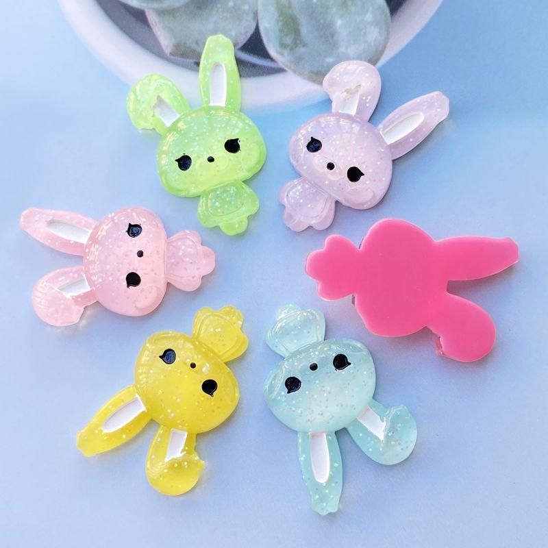 Baby Rabbit Shiny Resin Cute Animal Flat back Cabochon 12 pcs 20*33 mm For Hair Clothing Shoes Planar Resin DIY Home Decoration