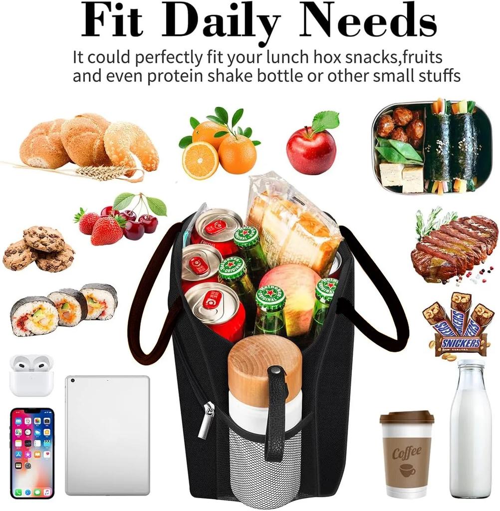 Large Capacity Tote Bento Insulated Lunch Bag Picnic Food Box Storage Ice Cooler Thermal Bag Portable Handheld Insulation Bags