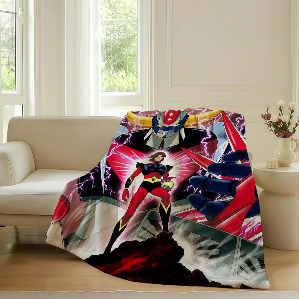 Adventure anime G Grendizer Blanket For Sofa Office Bed Plane Travel Sleep Read Relax Camping Soft And Warm