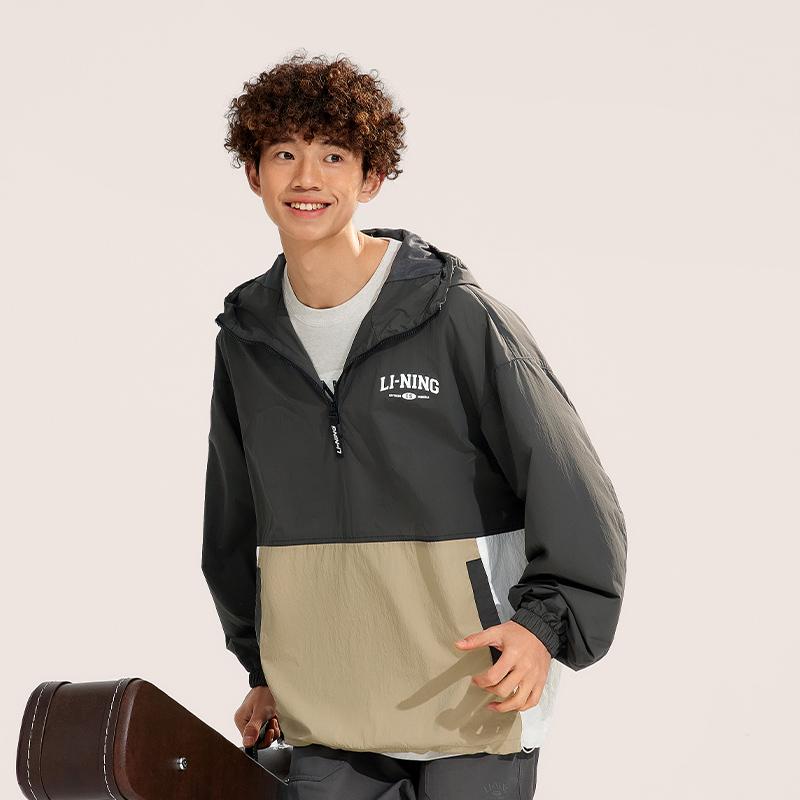 Li Ning Sports Lifestyle Series Ultralight Cool Technology Quick-Dry Breathable Thin Cool UPF 55+ Sun Protection Clothing Men Tops AFDU691-7