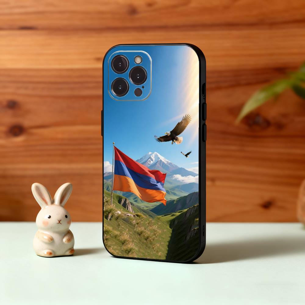 A-Armenia Flag ART Phone Case For iPhone17,16,15,14,13,12Plus,Pro Max,XS,5G Soft Silicone Black Cover