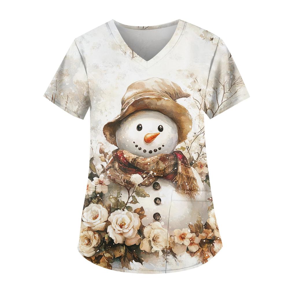 Damtryck Uniform Arbetsuniform V-ringad Ficka Skyddande Arbetsuniform