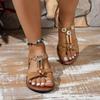 New Bohemian‑Style Summer Flat Sandals, Fashion Slip‑On With Elastic Band, Plus‑Size