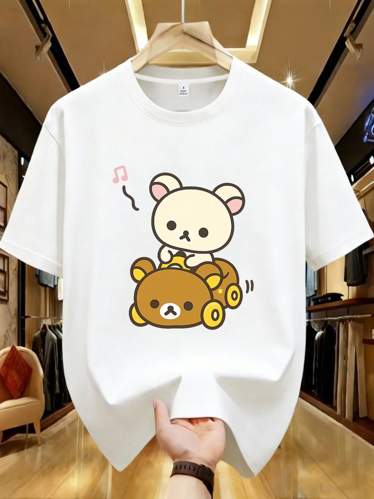 Round Neck Short Sleeve Tshirt for Unisex and Women with Car Hipster Style Summer Short Sleeve T Shirts Streetwear Women T Shirts