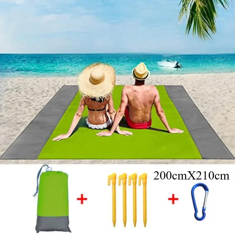 200x210cm Waterproof Pocket Beach Mat Folding Camping Sand Free Blanket Mattress Portable Lightweight Mat Outdoor Picnic Mat