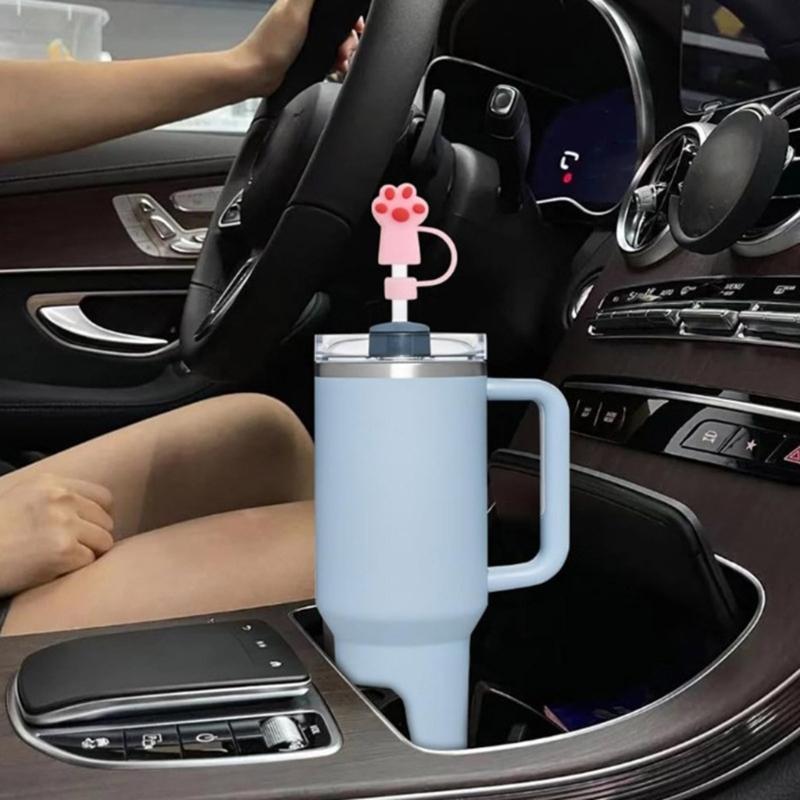 6pcs Durable Cat Claw Straw Seal Decoration Household Dust-Proof Straws Plugs Set Durable Drinkware Accessory for Cup