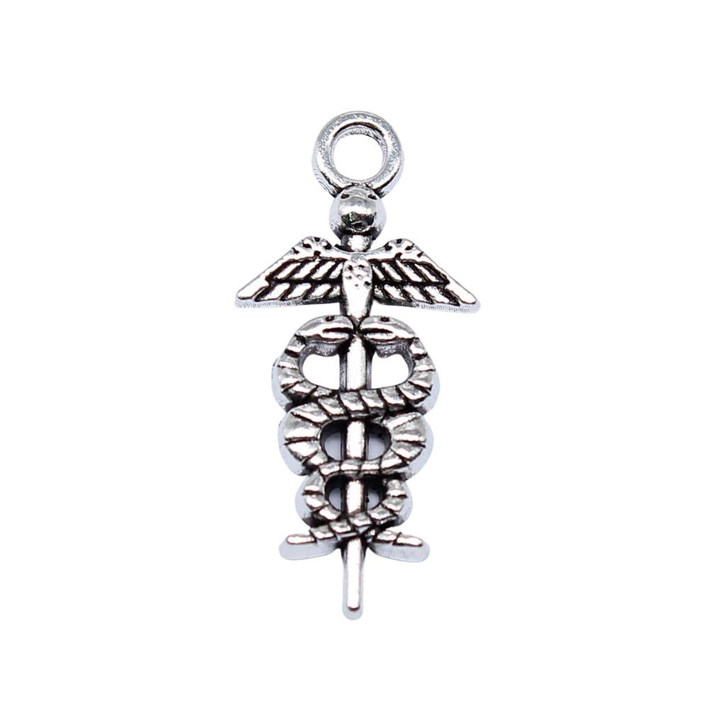 Cobra Snake Charms Antique Bronze Silver Pendants For DIY Bracelet Necklace Jewelry