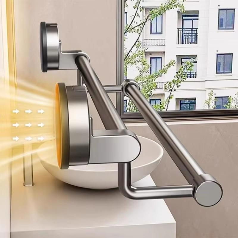 Washroom Space Aluminum Double Rod Suction Cup Towel Shelf Punch-free Hanging Towel Rod Bathroom Towel Slipper Storage Rack