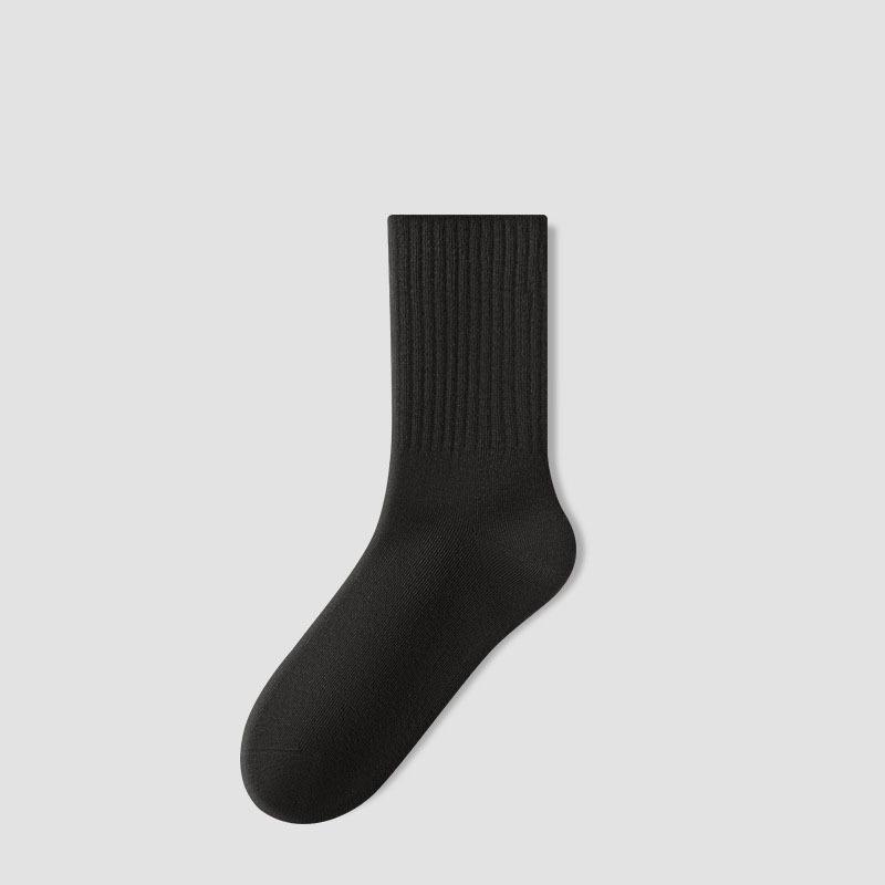 Women Solid Color Mid-tube Socks Vertical Striped Versatile Autumn and Winter Socks Boneless Pile Socks Sports Socks for Women